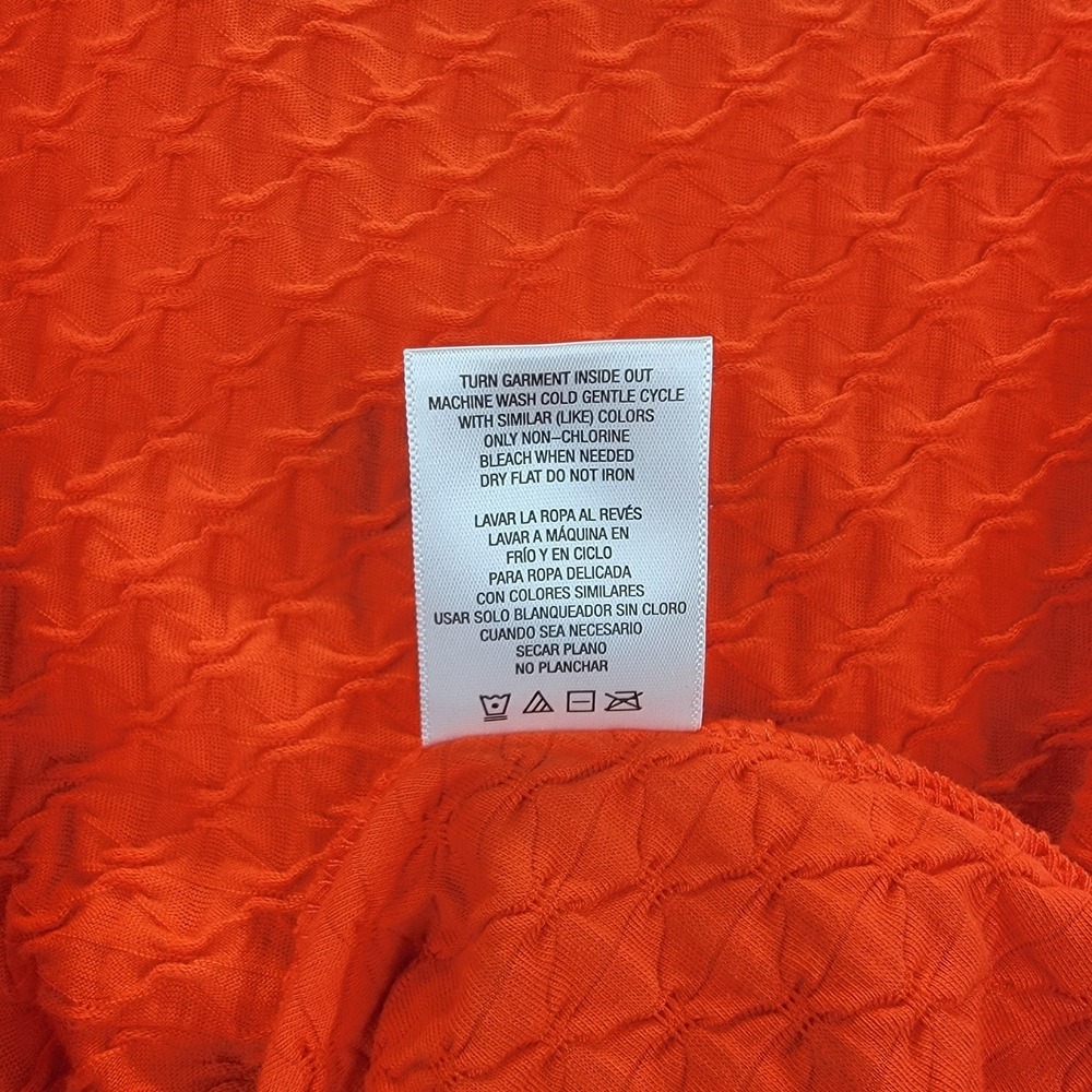 Bongo Dress  Juniors XL Orange Skater Fit Flare Textured Mesh‎ Back Zip NWT 80's - Picture 8 of 12